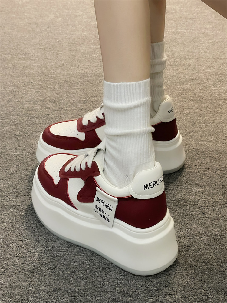 Baskets Femme Blanches Plateforme Sneakers Tendance Printemps Automne_voghion.com