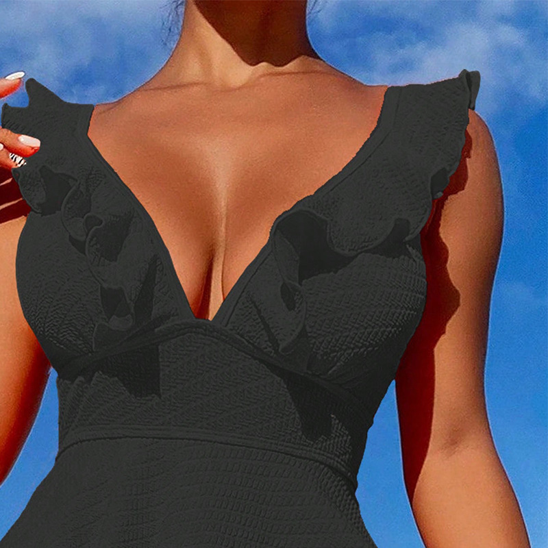 GraceChic GraceChic Swimwear 2024 Nuovo costume da bagno conservatore europeo e americano con scollo a V e volant che copre la pancia per le donne di fascia alta_voghion.com