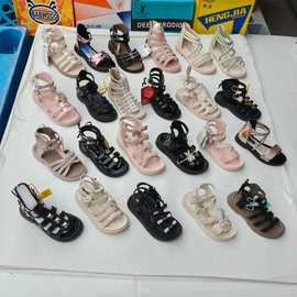 女童凉鞋夏季小女孩宝宝公主时尚软底露趾儿童包头罗马鞋杂款尾货