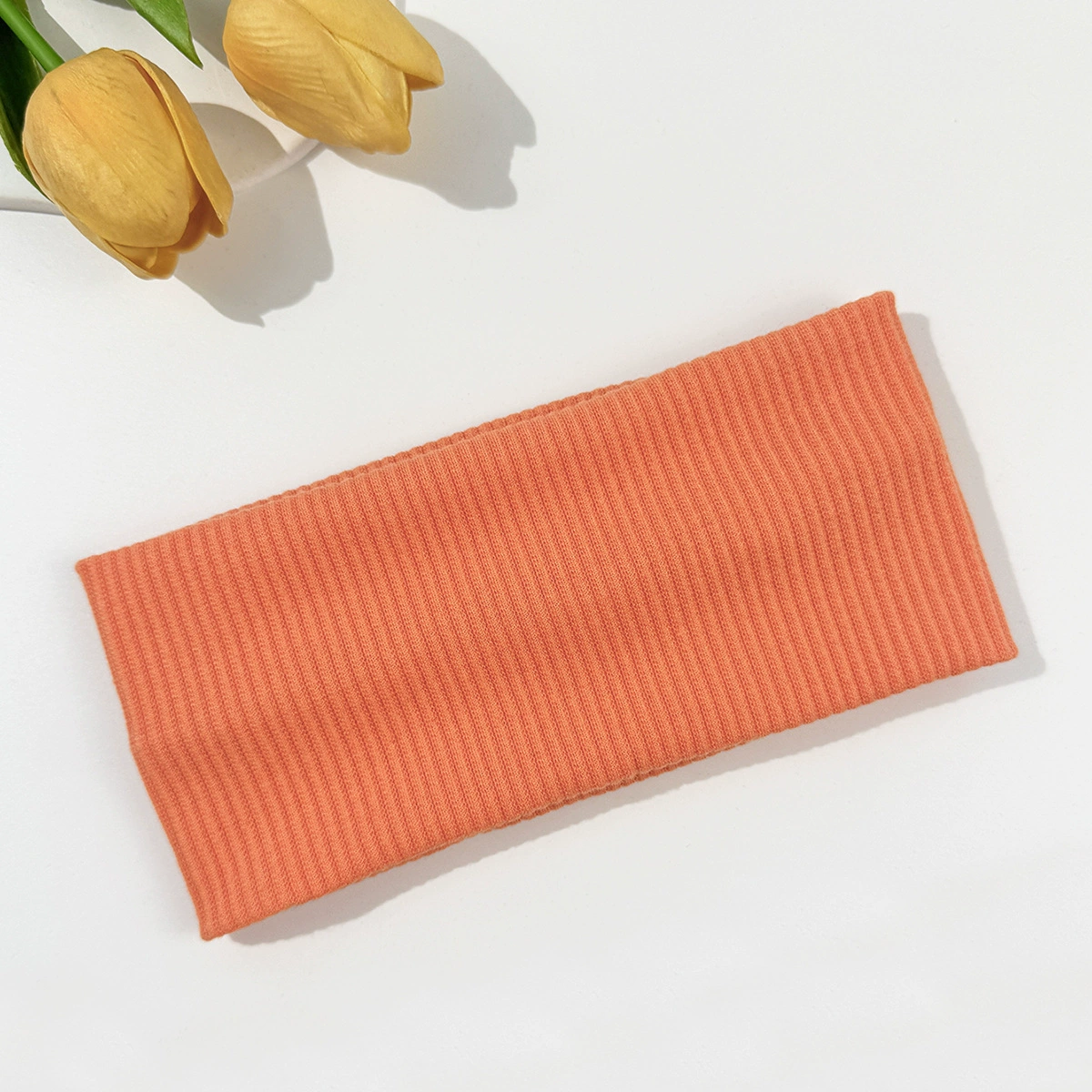 Knitted Elastic Headband, Polyester, 19×9 cm, Lightweight Multicolor Hair Accessory