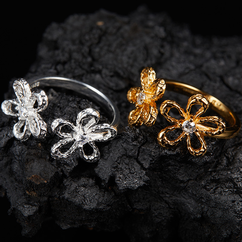 3g Weight Zircon Inlay Material Rings, Jewelry Set Classification cable chain Chain Type 1 Piece Quantity Casual, Daily Occasion 925 Sterling Silver Material Book, Flower Pattern All Seasons Season Women's Gender Elegant, Sweet, Simple Style, Korean Style Style 1 Piece 925 Sterling Silver Book Flower Zircon Cable Chain Rings Jewelry Set 无