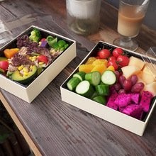 水果打包盒木质包装盒果切拼盘可降解轻食沙拉餐盒水果盒外卖盒子