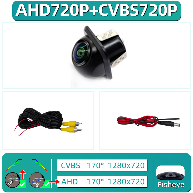 작은 밀짚 모자 물고기 눈 3 컷 AHD720P/CVBS