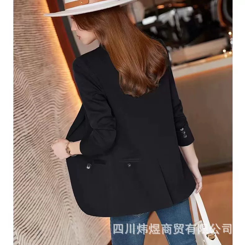 Коричневый женский блейзер, новая модель весна-осень 2025, повседневный костюм для миниатюрных женщин, элегантный корейский стиль, длинные рукава