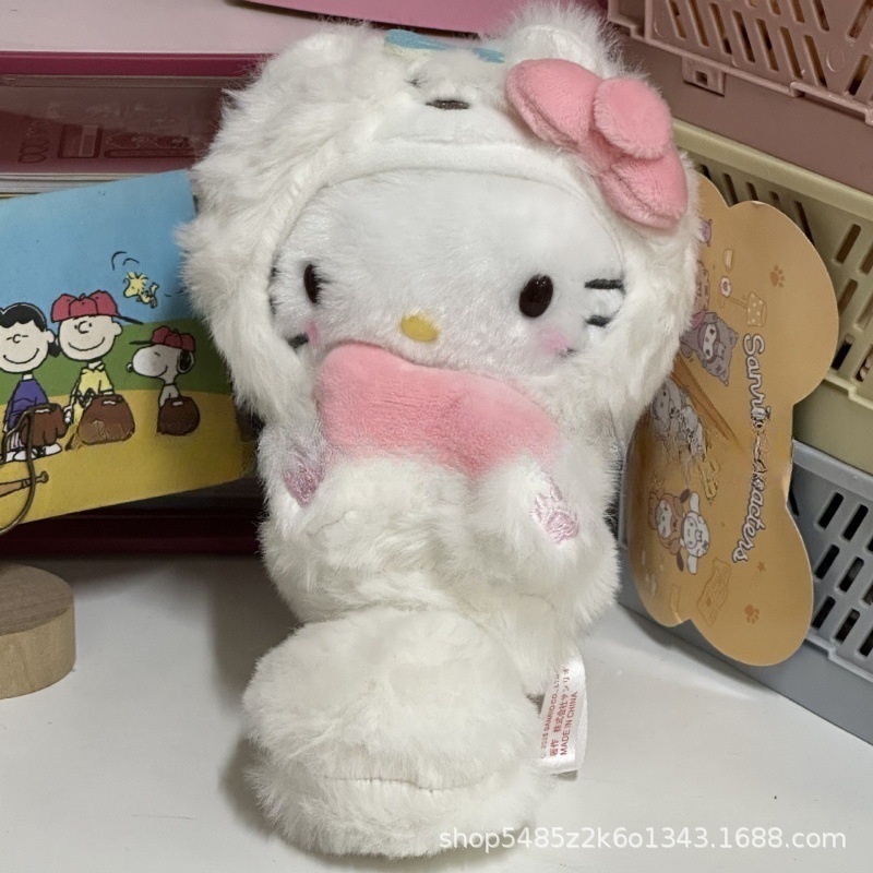 黑色草帽kitty帽宝宝挂件爱心扣公仔玩偶可爱赫本风挂饰钥匙扣|undefined