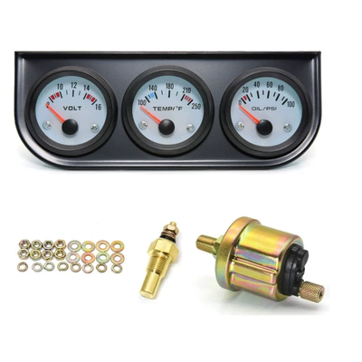 Car meter modified car automobile instrument - black-frame-white-face