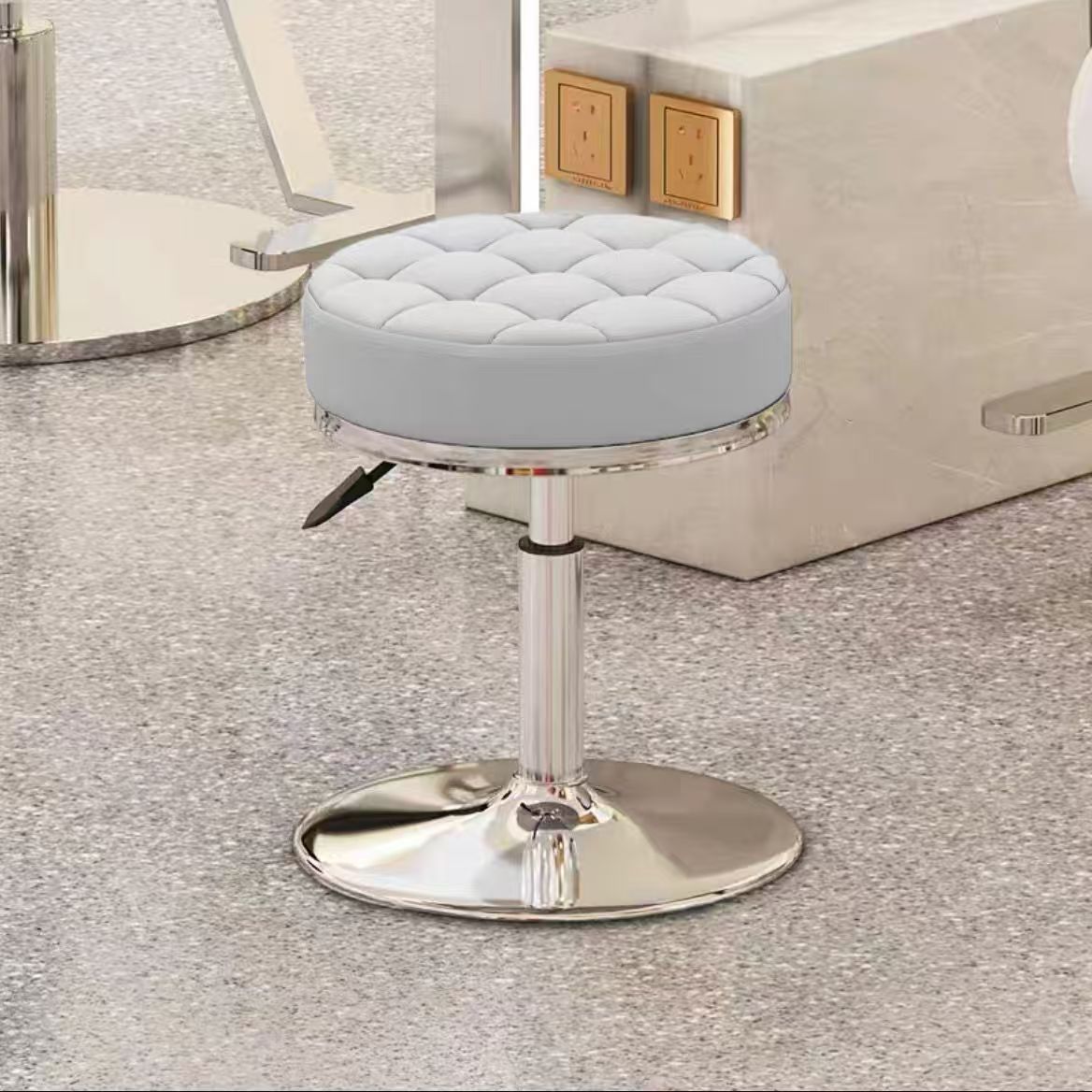Barbería silla de corte de pelo taburete de carpintería elevación rotatoria taburete redondo polea doméstica barbería salón de belleza taburete
