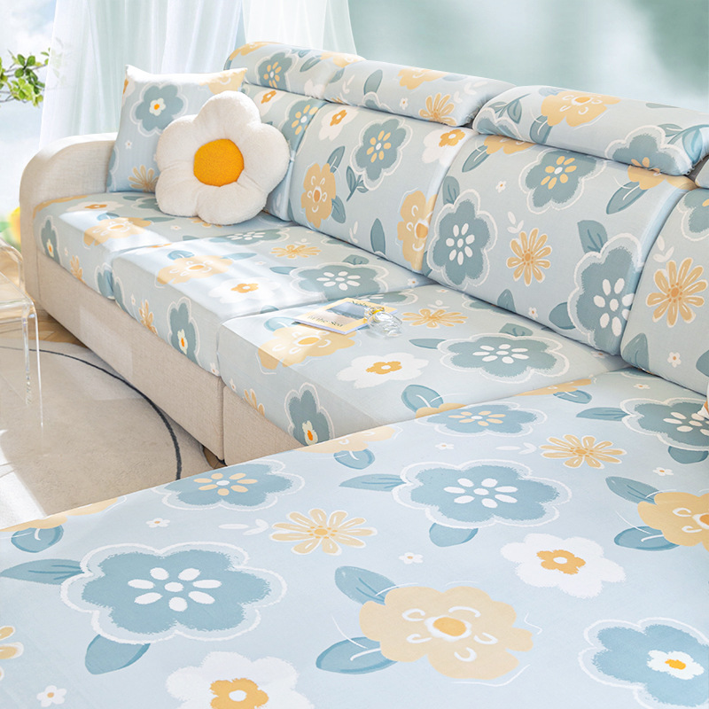 Summer Printed Ice Silk Sofa Cover All-Inclusive Universal Cover New 2026 Sofa Cushion Dustproof Cover Cloth