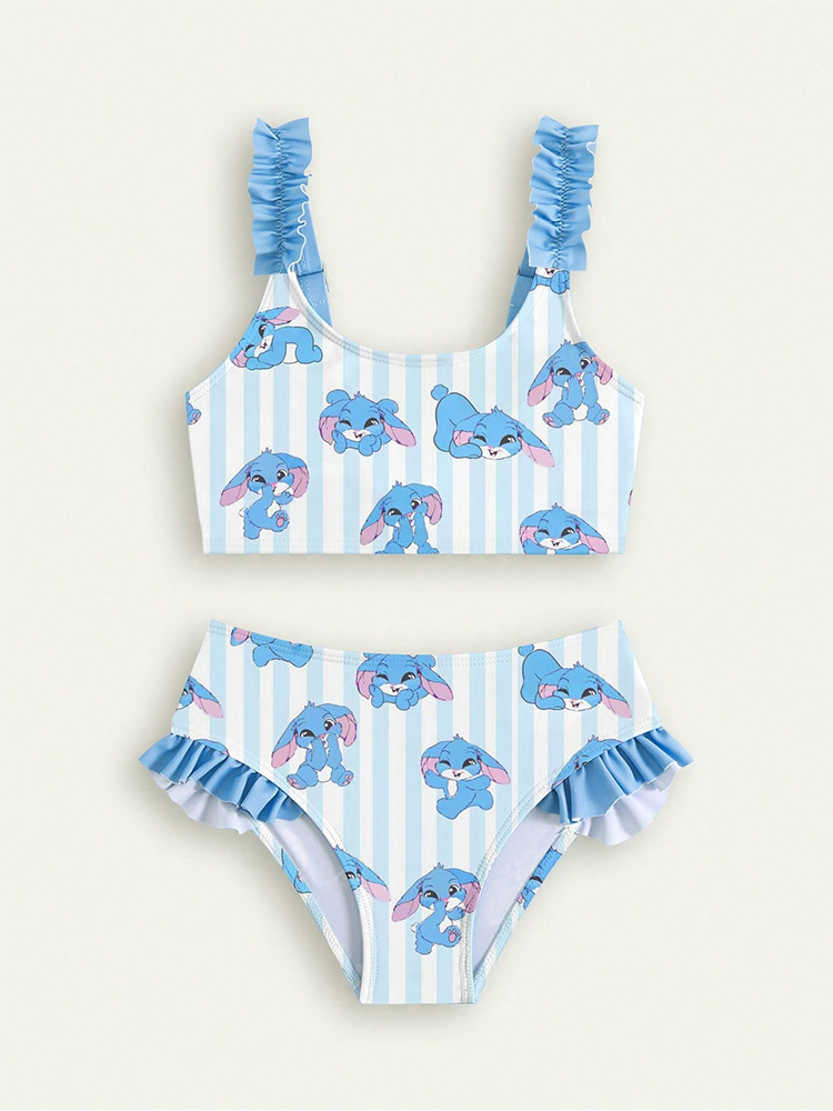 Mädchen Bikini Zweiteiler Mit Cartoon Print Für Strand Und Pool_voghion.com