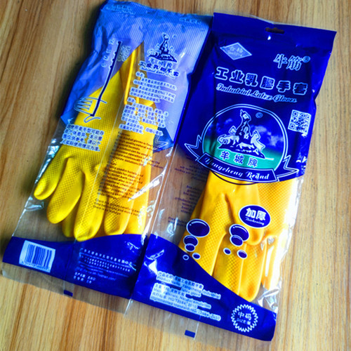 Thickened Yangcheng brand industrial latex gloves kitchen housework cleaning dishes washing clothes labor protection beef tendon gloves wholesale