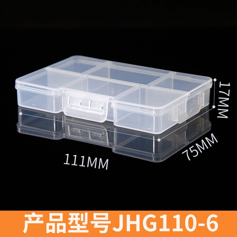 Фиксированная шестисеточная кольцевая Пряжка маленькая коробка трансграничная плоская коробка прозрачная пластиковая полипропиленовая коробка С рыболовным крючком шкатулка для драгоценностей прямые продажи с фабрики