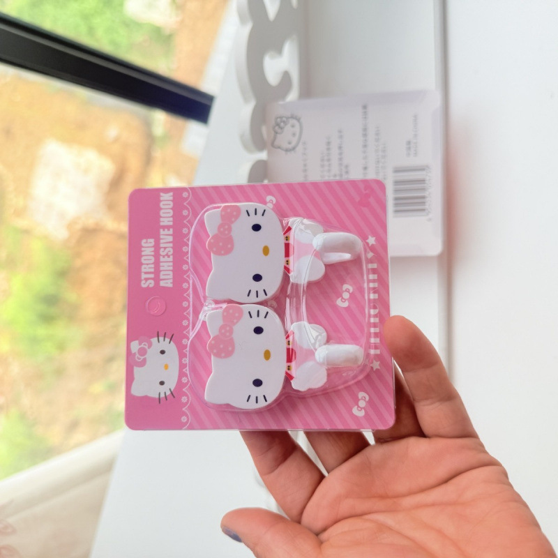 Cute and Creative Kitty Door Wall Hook Suction Cup Strong Adhesive Traceless Kitchen Nail-Free Adhesive Hook