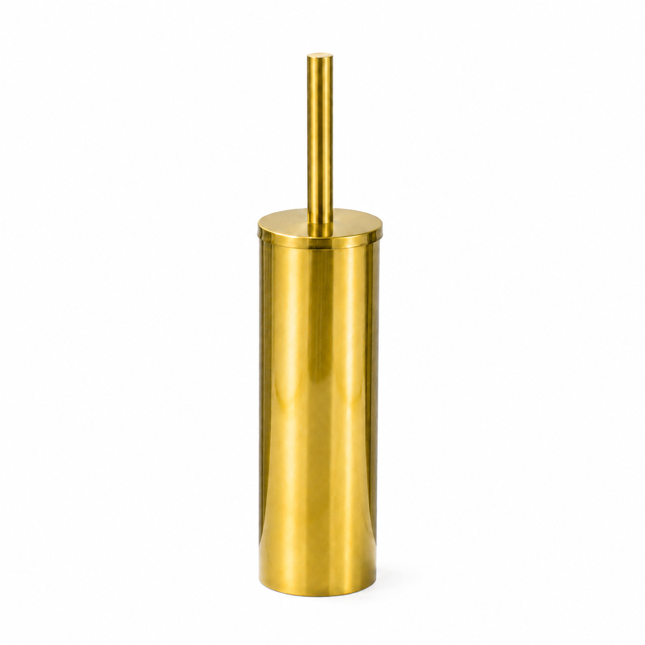 Juego de escobillas de inodoro de acero inoxidable, baño dorado de lujo ligero, cepillo de limpieza de inodoro doméstico con base redonda