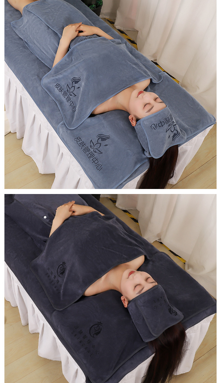 Beauty salon towel special set, turban, bed, bath towel, bath skirt set, absorbent, non-shedding, printable LOGO