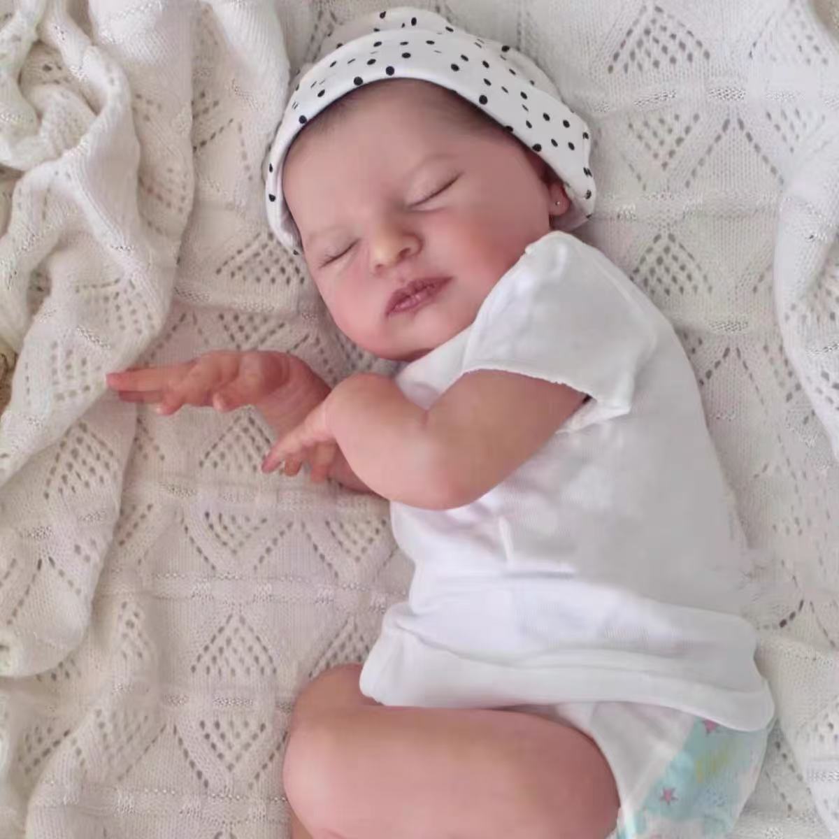 Muñeca de simulación de bebé de renacimiento de 19 pulgadas