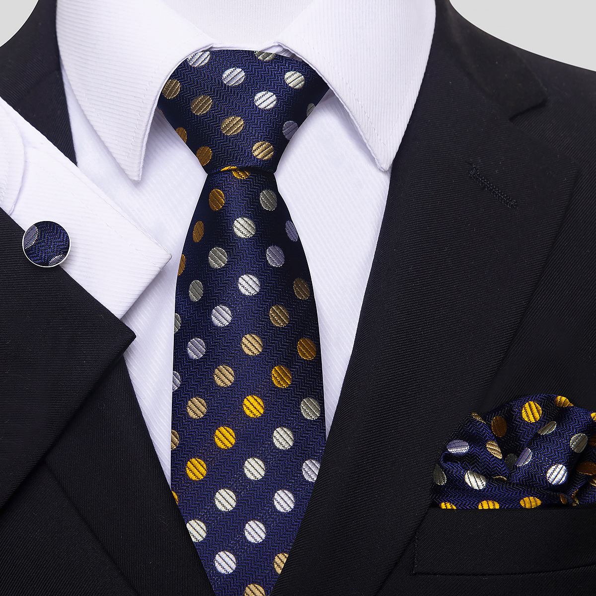 Juego de Corbata de Rayas para Hombre Set de 3 piezas de Rayón, para Bodas y Negocios