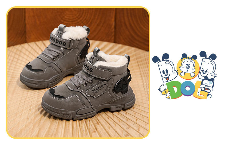 Babudou, scarponcini invernali da bambina in pile, caldi e comodi, per bambini più grandi, modello Martin, con suola in gomma, per esterni_voghion.com