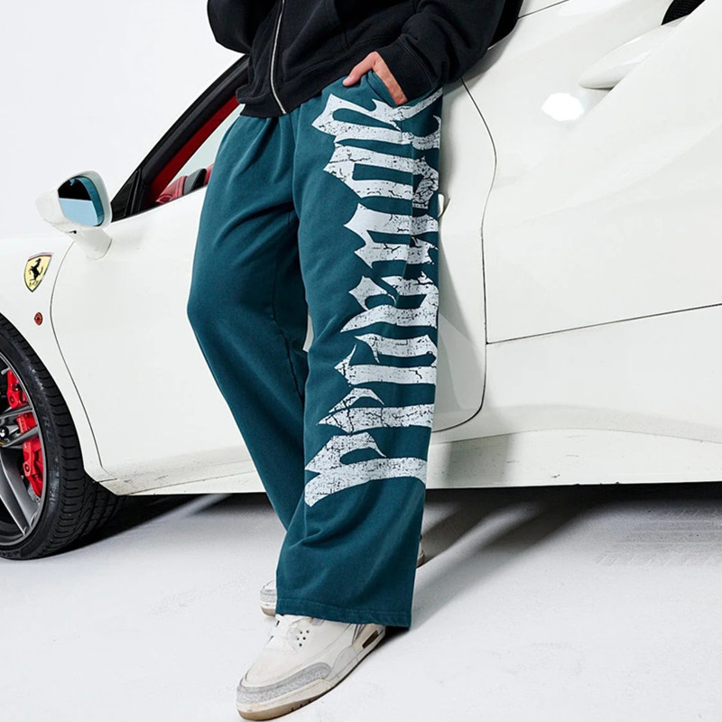 Youngla New Men's Sweatpants Muscle Sports Fitness Jogging Trousers Cotton Printed Mid Waist Casual Pants