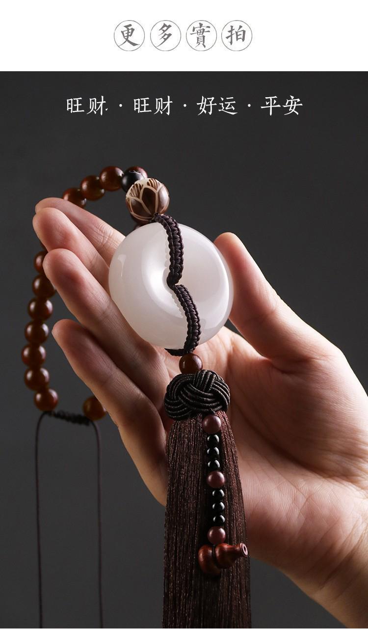 Suitable for Mercedes-Benz BMW Audi High-end Jade Car Pendant Car Hanging Ornaments for Men and Women Safety Creative Hanging Ornaments