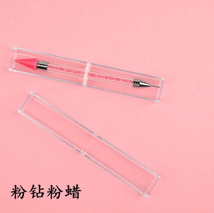 Pluma de belleza de uñas transfronteriza Nueva joyería de uñas rhinestone punto crayón de diamante de acero inoxidable de doble cabeza de doble uso