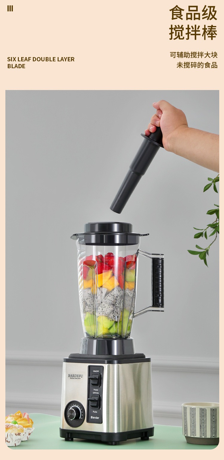 8-in-1 Standmixer mit großem Behälter, Edelstahl-Hochleistungsmixer, gewerblicher Multifunktions-Mixer, Saftpresse 8in1