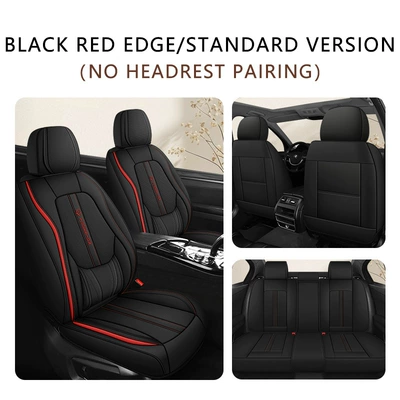 Four Seasons Pad: Five-Seater Car Interior Cushion Seat - mysterious-black-solid-waist-standard-edition-five-seats