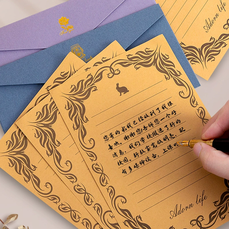 Captive letter paper Western -style business invitation letter retro thick retro envelope color pearl greeting card invitation