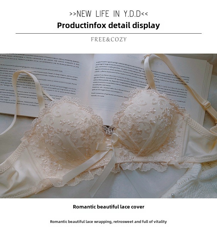 Set reggiseno push-up in pizzo Pure Desire, sexy, ricamato, intimo giapponese, reggiseno traspirante grande per donne con petto piccolo_voghion.com