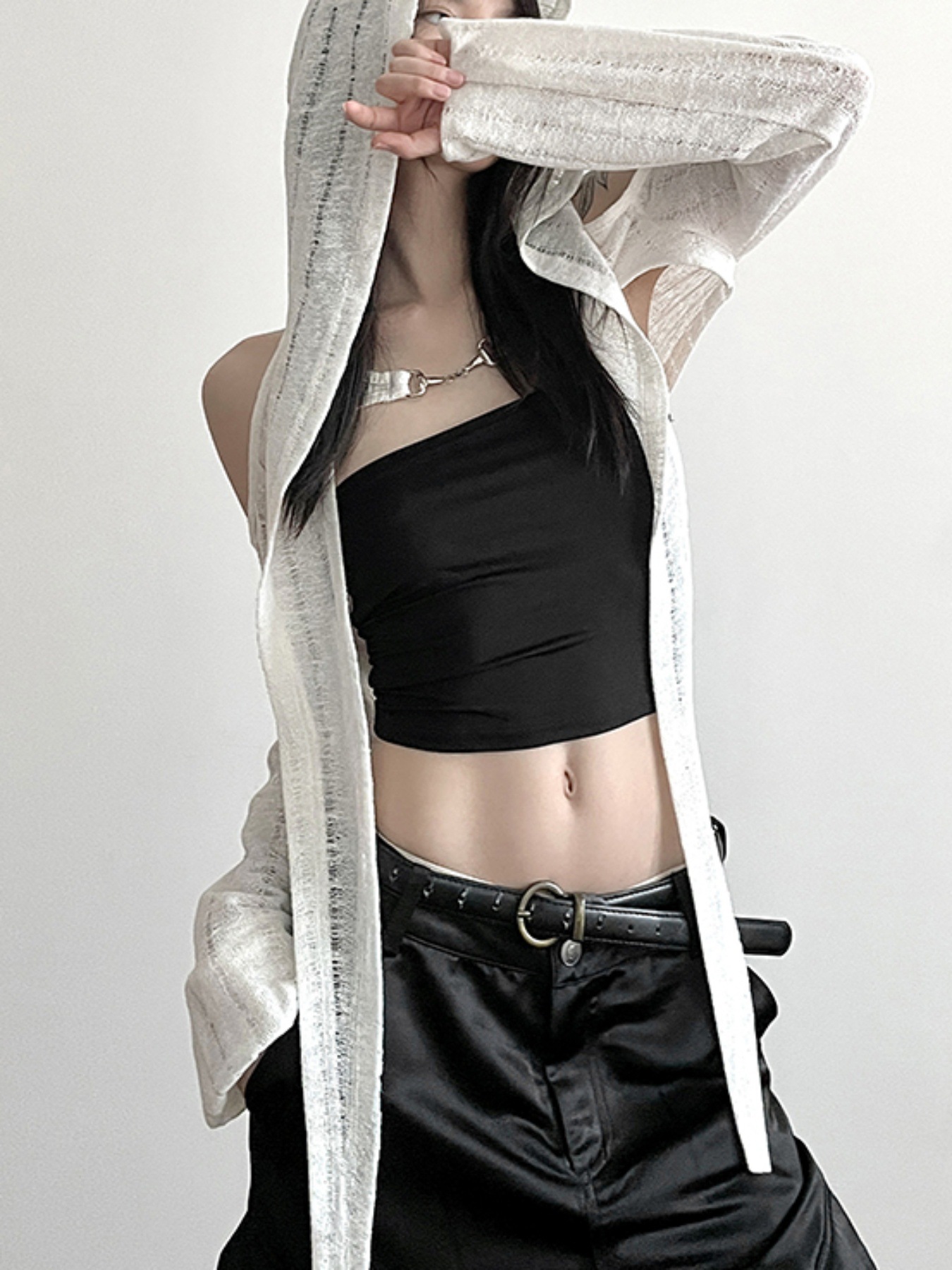 2025新款跨境代发女式防晒开衫镂空金属扣长袖跨境代发