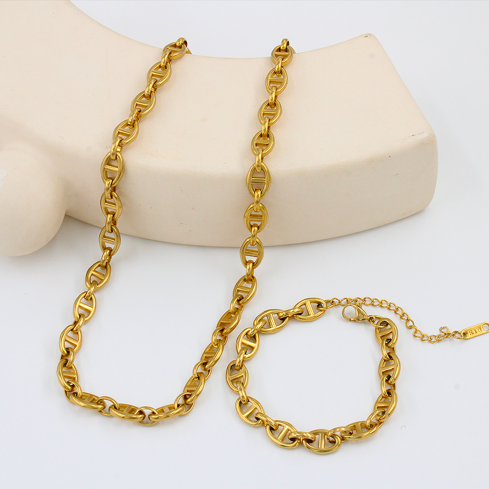 Fashion Geometric Stainless Steel Plating Chain Necklace