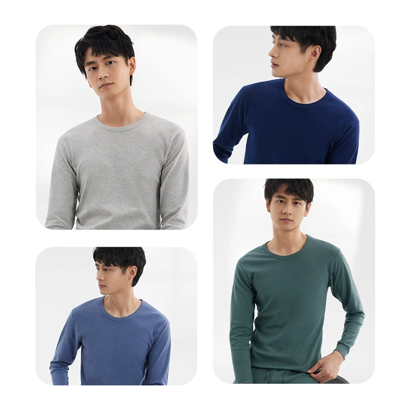 Тонкая хлопковая раскладка для тепла, мужской свитер, термобелье, slim fit