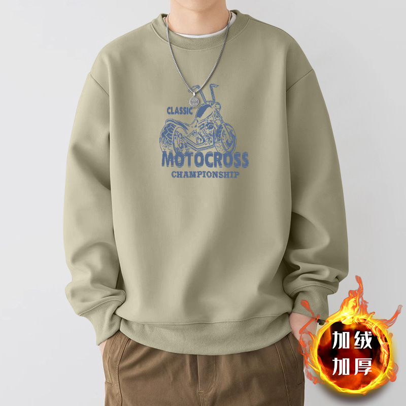 420g pesada camiseta de cuello redondo para niños primavera y otoño marca de tendencia suelta nueva chaqueta juvenil americana retro