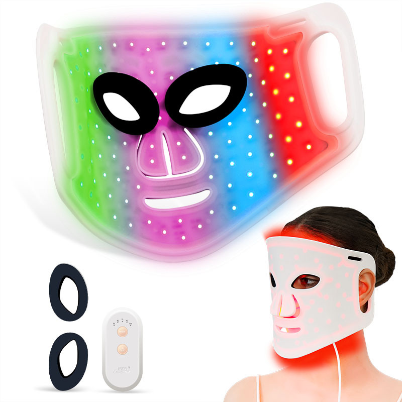 Instrumento de belleza para el hogar con luz de color LED Máscara de luz de color de cuatro colores rojo, azul, verde y violeta 98 máscaras faciales con luz de color fotónica