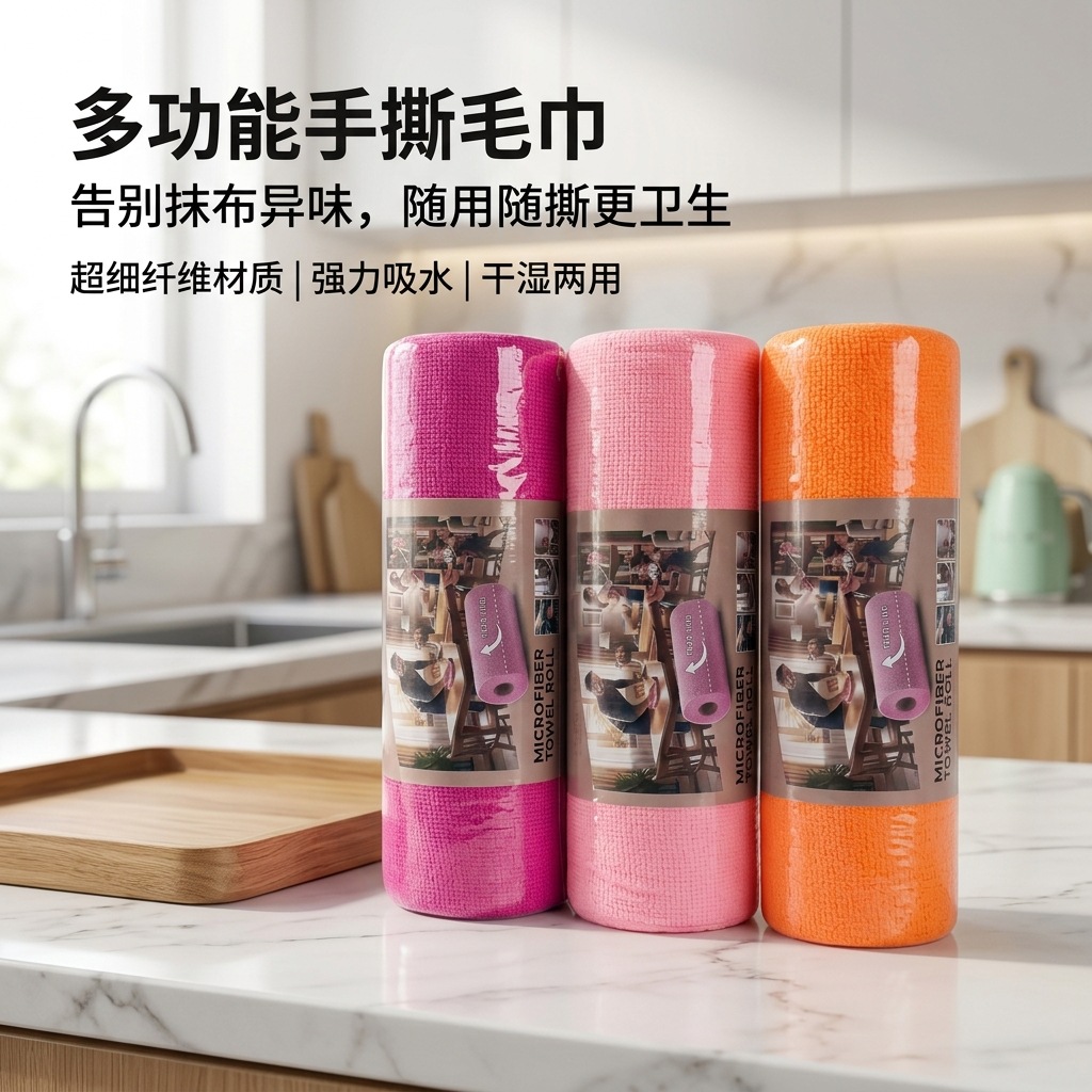 多功能手撕抹布厨房洗碗巾周抛清洁巾懒人抹布吸水周抛干湿两用
