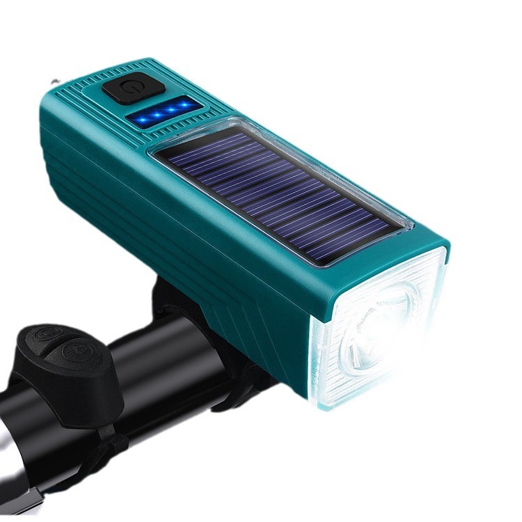Bocina de bicicleta recargable solar faro luz nocturna para ciclismo de montaña linterna accesorios de bicicleta equipo de ciclismo