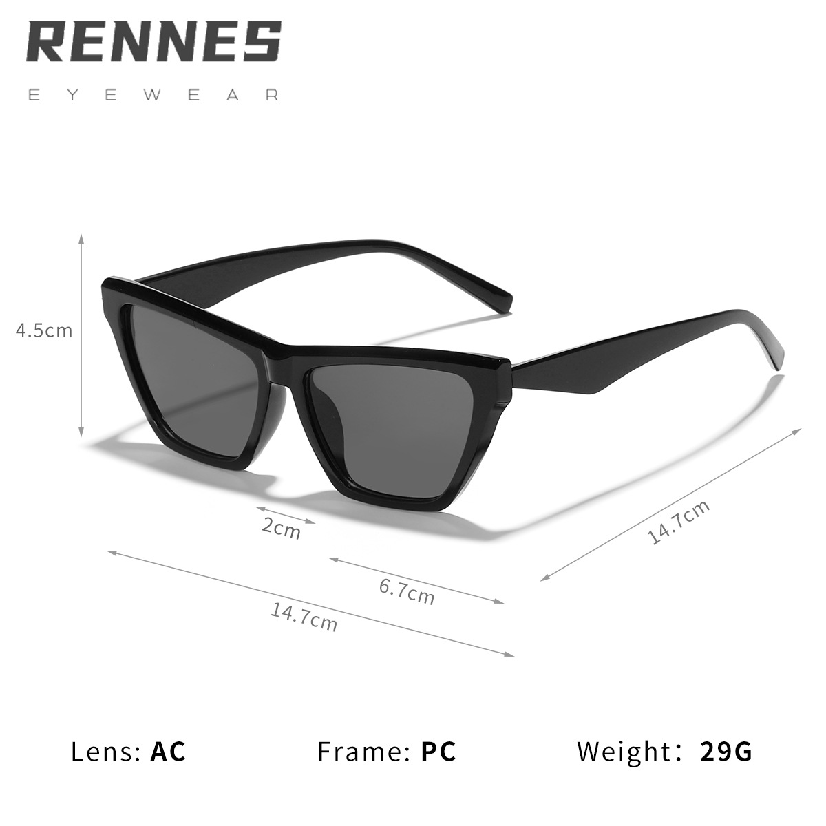 2023 nuevas gafas de sol de las mujeres de moda personalidad europea y americana estilo ins CAT EYE gafas de sol marco grande cara grande gafas de sol adelgazantes