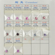 梧州合成蓝尖晶石红蓝黄刚玉宝石色板 人造玻璃石猫眼石 锆石E18
