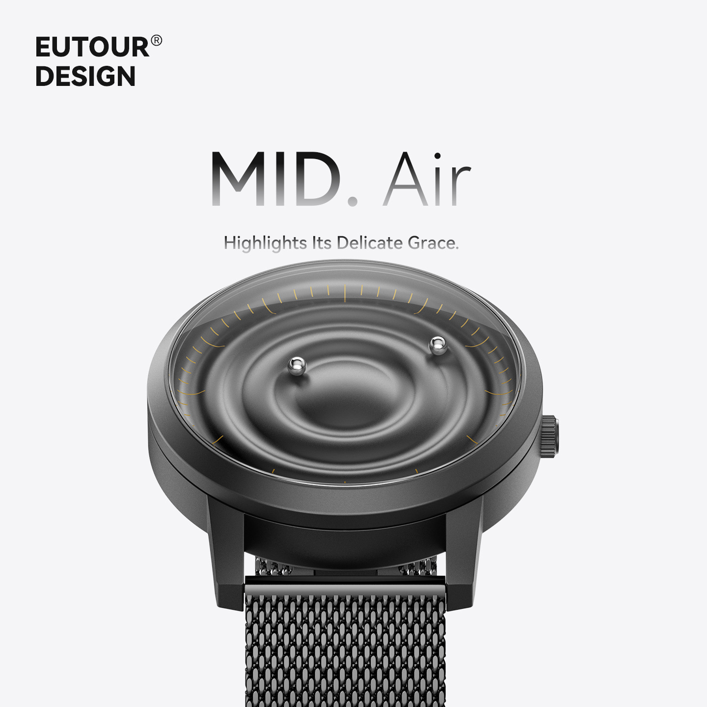 Eutour Creative Magnetic Levitation Pointerless Watch Stainless Steel Strap Cross-Border Magnetic Watch U041