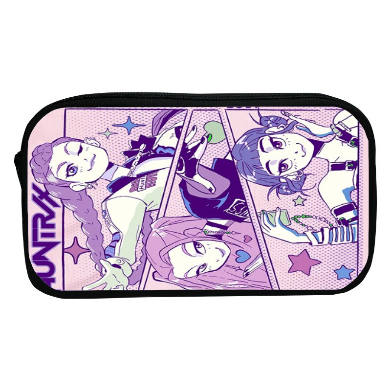 新品印花猎魔女团K-POP笔袋卡通文具袋Huntrix Kpop小学生收纳包|undefined