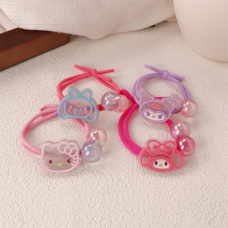 Coreano dulce dibujos animados cabello de gato anillo de cabello de la chica de cola de caballo bola de correa de cabello Sanrio cuerdas de cabello adornamiento para el cabello
