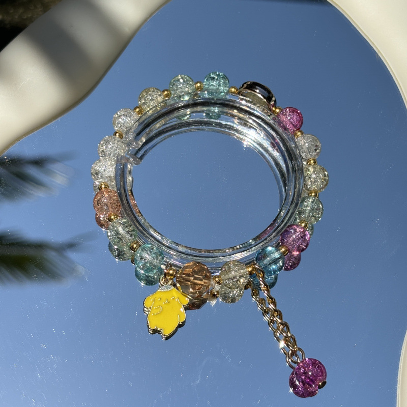 S020-작은 노란색 개 혼합 색상 폭발 팔찌#SZ425용