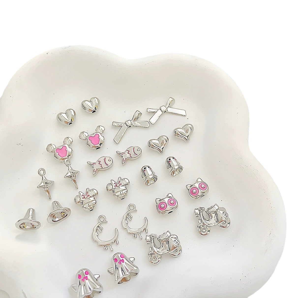 Лук любовь Микки Маус шляпа Призрак сплав бисером DIY ювелирные изделия ручной работы браслет ожерелье аксессуары материал