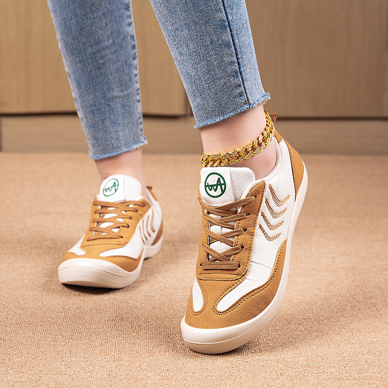 Women's Casual Shoes White Canvas Trainers Thick Sole All Match_voghion.com