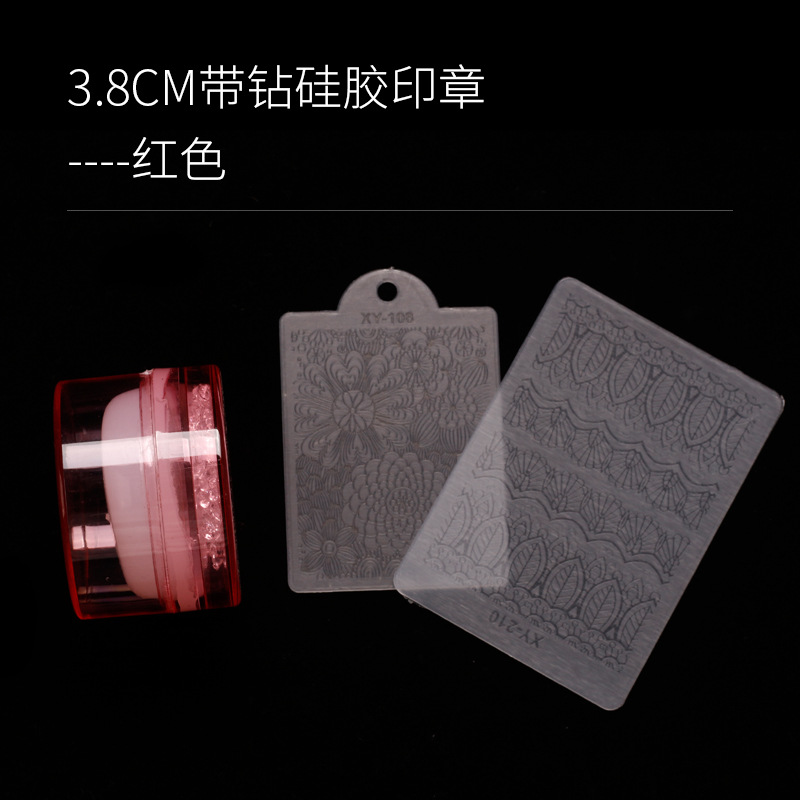 Nuevos productos transfronterizos de 3.8cm con sello de silicona cubierto con sello de diamante blanco Q herramienta de impresión DIY