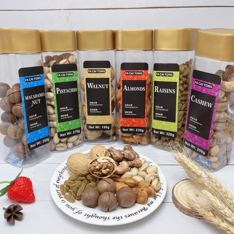 Май Ци Фисташка Бадан Древесная Бумажная Кожа грецкого ореха с изюмом Гавайские орехи кешью консервированные новогодние орехи жареные орехи
