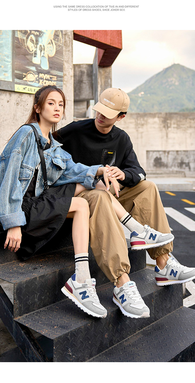 Giày sneaker nữ chạy bộ mesh thoáng mát phong cách Balance 574 — P574 Ngôi Sao Xám Trắng chi tiết 22