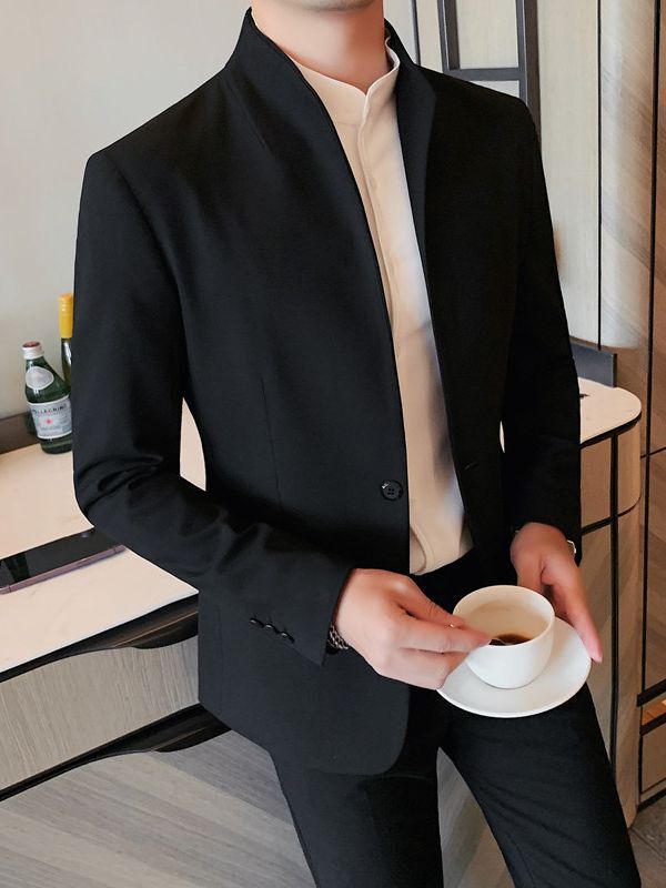 Live Source 2025 Autumn Men's Small Suit Jacket Slim-fit Plankton Handsome Casual Chinese Tunic Suit One-piece Suit Men's Suit Live Source 2025 Autumn Men's Small Suit Jacket Slim-fit Plankton Handsome Casual Chinese Tunic Suit One-piece Suit Men's Suit