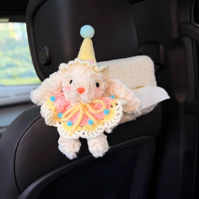 Creative Rabbit Car Tissue Car tissue box/set - yellow-bib-yellow-hat-rabbit
