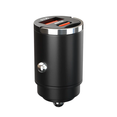 pull ring car charger QC3.0 | Mobil şarj cihazları - black-pd30wqc30-super-fast-charge-opp-bag