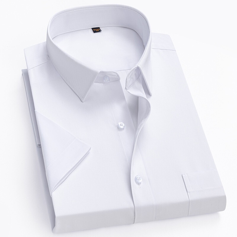 Authentic Men's Short-Sleeved Shirt Summer Business Solid Color Loose Casual Large Size Anti-Wrinkle Shirt Workwear Top Authentic Men's Short-Sleeved Shirt Summer Business Solid Color Loose Casual Large Size Anti-Wrinkle Shirt Workwear Top